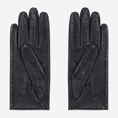 CD4050 (black/white) - Women’s Italian lambskin driving gloves with contrast trim