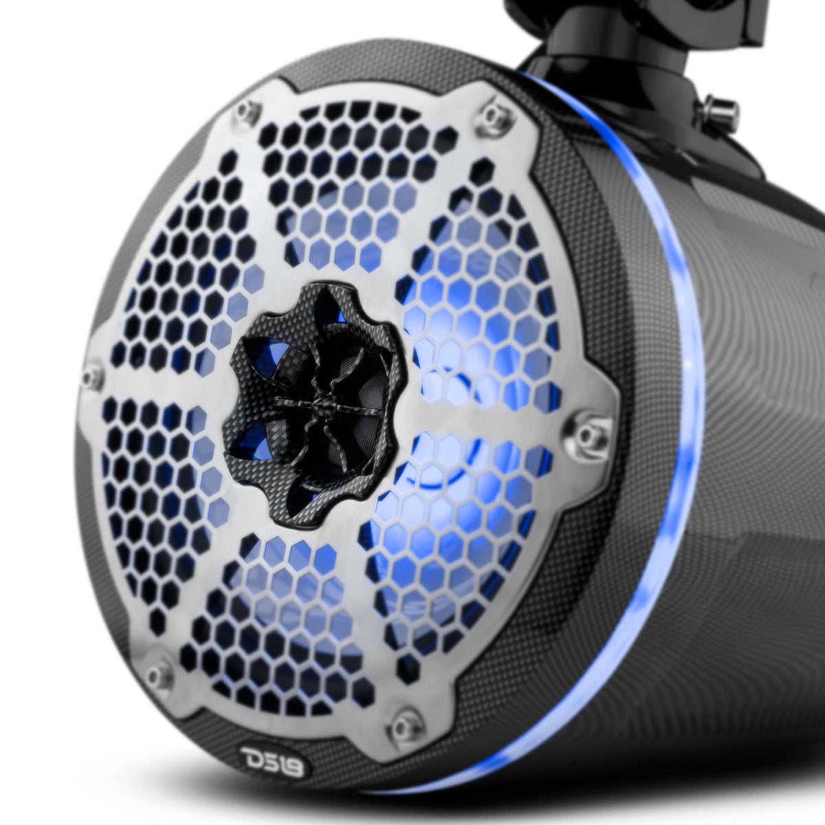 NXL 8" Marine and Powersports Towers LED RGB Lights 125 Watts Rms - Black Carbon Fiber