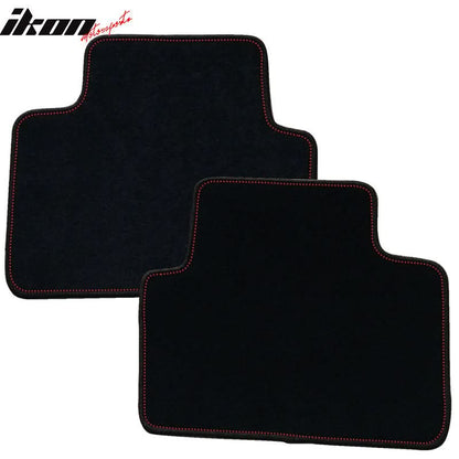 Car Floor Mat for 1992-95 Honda Civic Black Logo Red Stitch 4PC Nylon