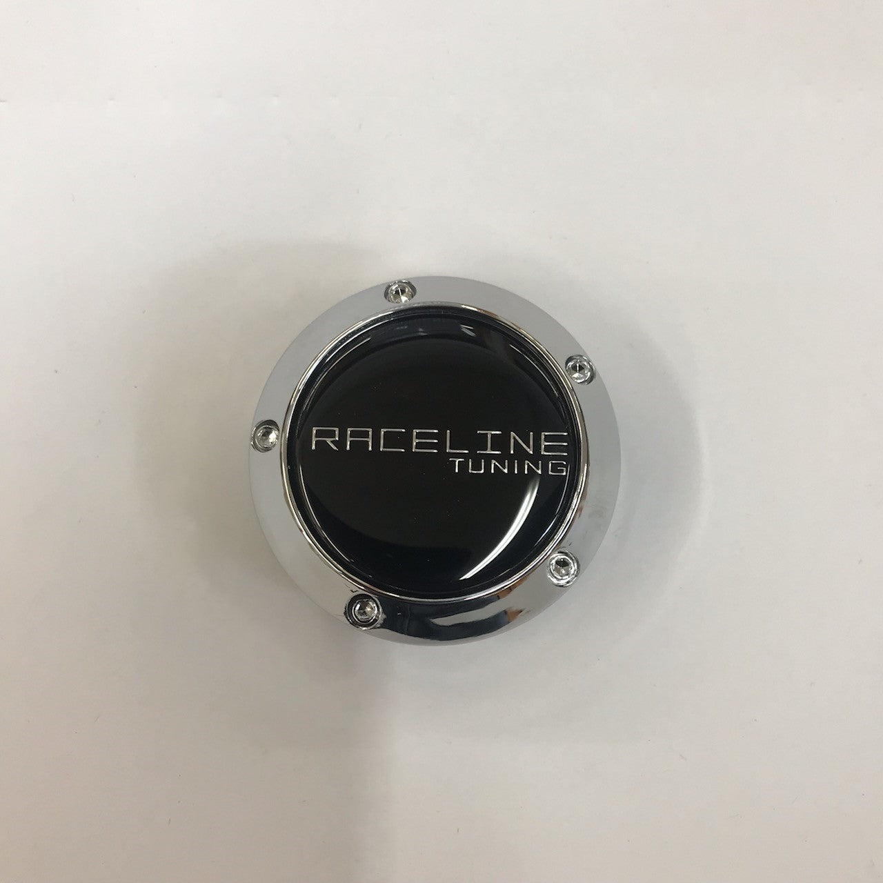 CPR131B Evo Chrome Snap in Cap w/ Black Decal