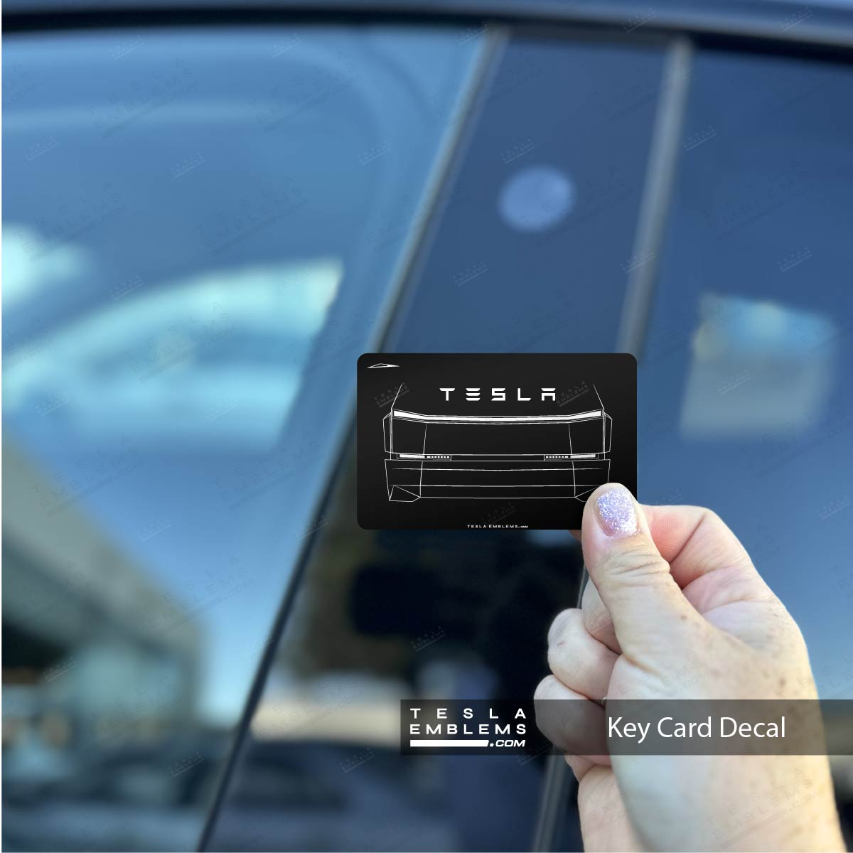 Cybertruck Front Outline Tesla Keycard Decal