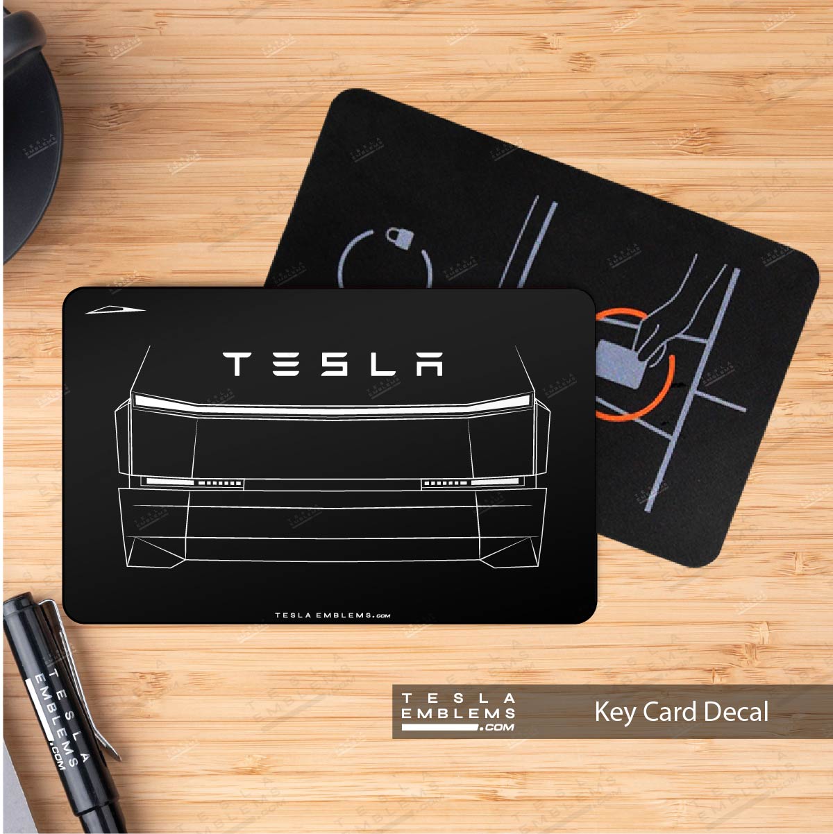 Cybertruck Front Outline Tesla Keycard Decal