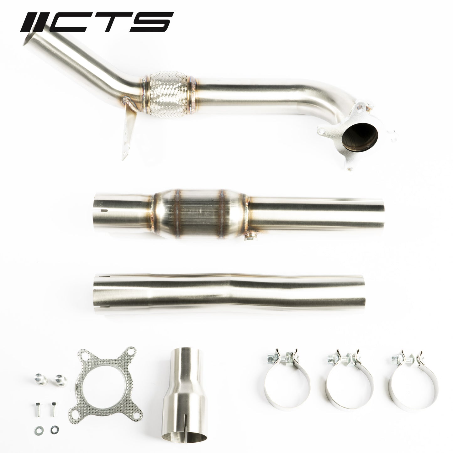 CTS Turbo MK6 Golf R 2.0T, MK2 Audi TT Quattro/TT-S 2.0T, 8P A3 Quattro/S3 2.0T High Flow CAT Downpipe CTS-EXH-DP-0003-CAT