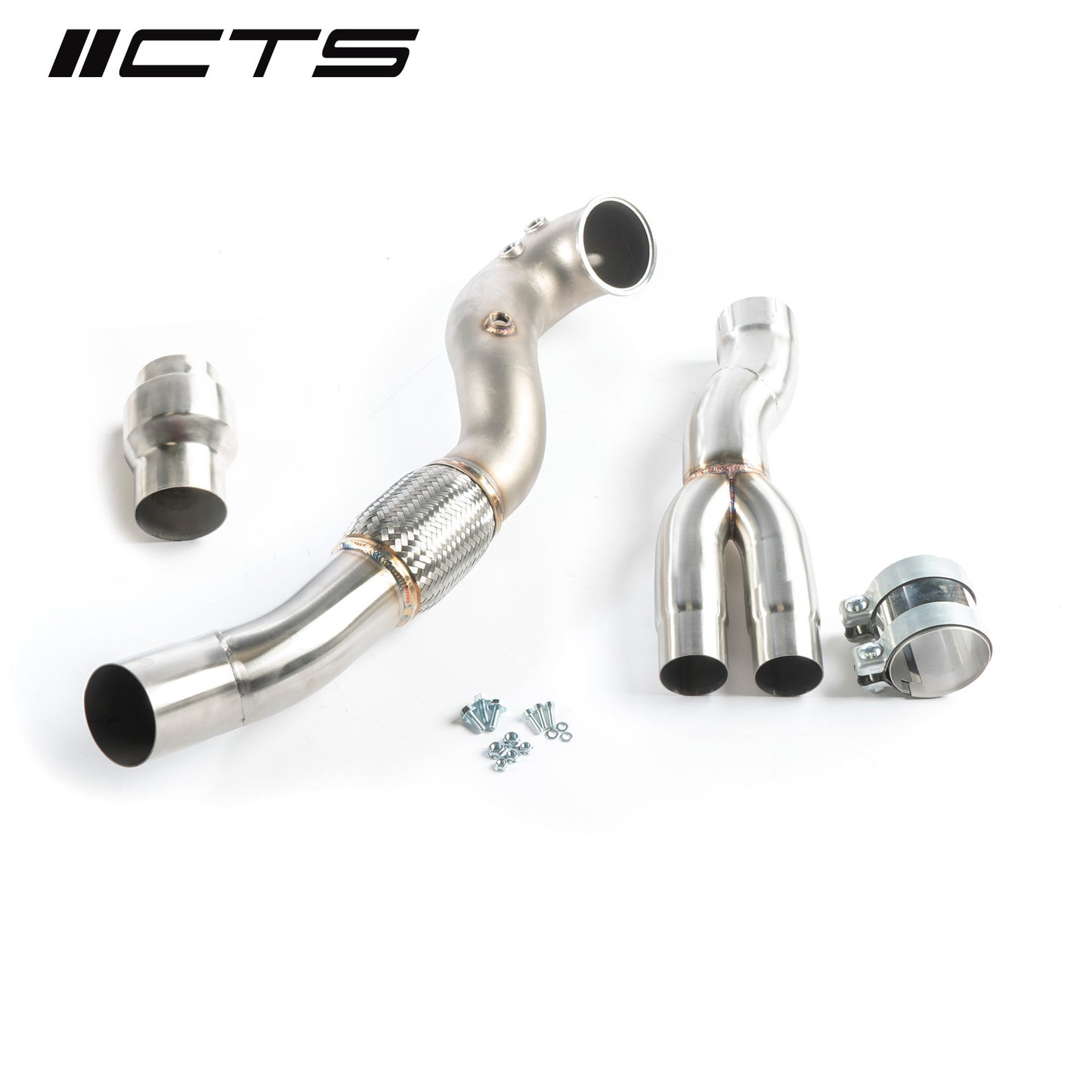CTS Turbo 8V/8Y RS3 and 8S TTRS 2.5T EVO 3.5" Single High-Flow CAT CTS-EXH-DP-0045-CAT