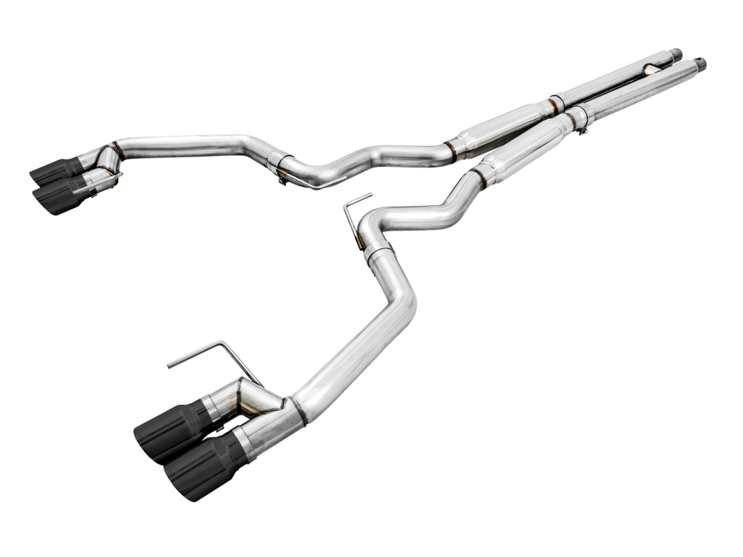 AWE Tuning Track Edition Cat-back Exhaust for the 2018 Mustang GT - Quad Diamond Black Tips 3020-43072