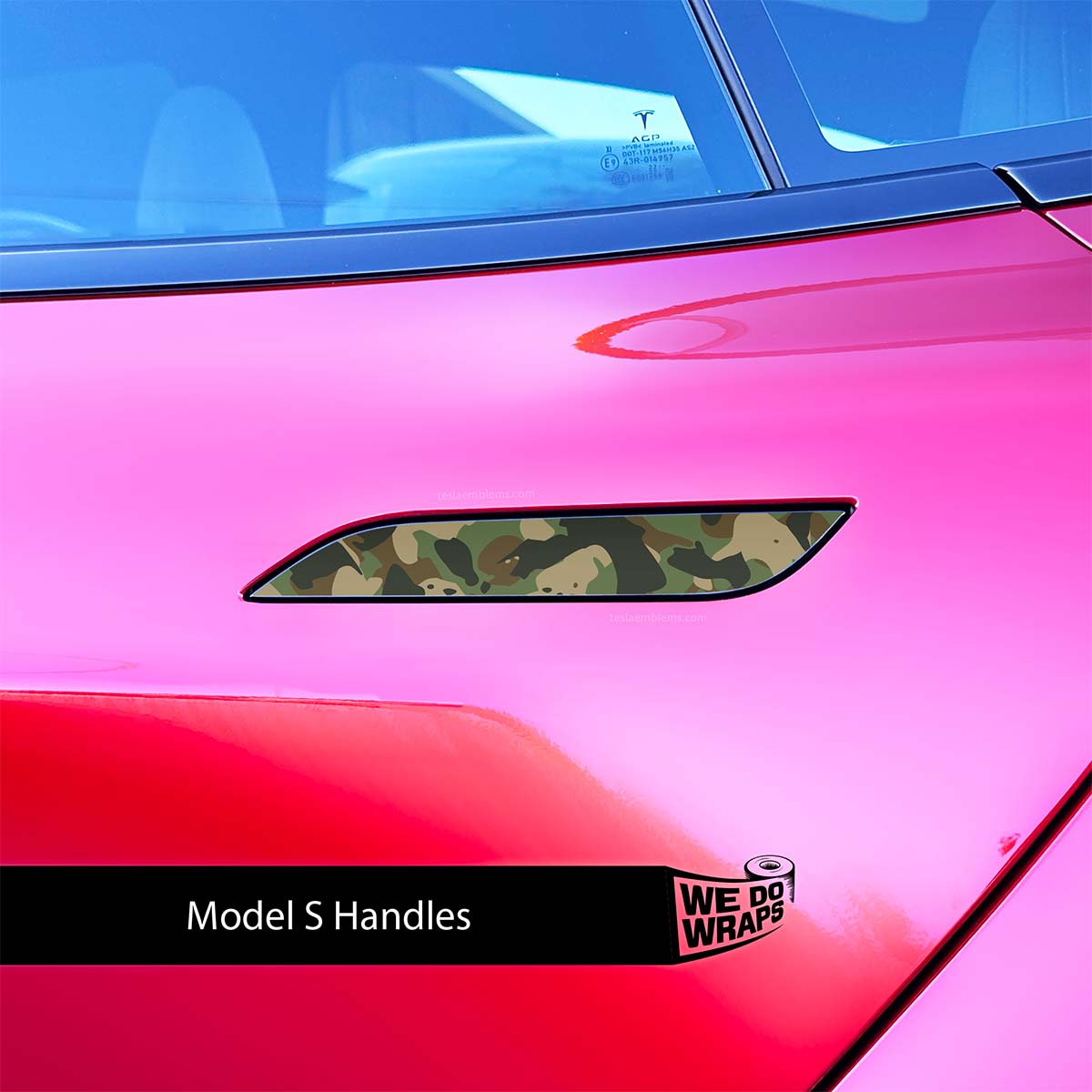 Camo Tesla Door Handle Decals (4pcs)