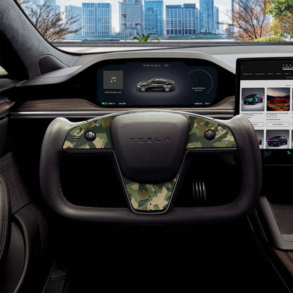 Camo Tesla Steering Wheel Trim Decal Kit (3pcs) | Model X ’21-26
