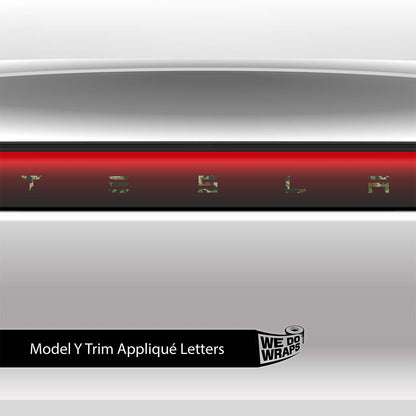 Camo Tesla Emblem Decals (Front + Back) | Model Y