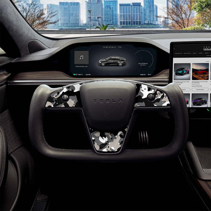Camo Tesla Steering Wheel Trim Decal Kit (3pcs) | Model X ’21-26