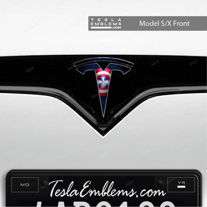 Captain America Tesla Emblem Decals (Front + Back) | Model S