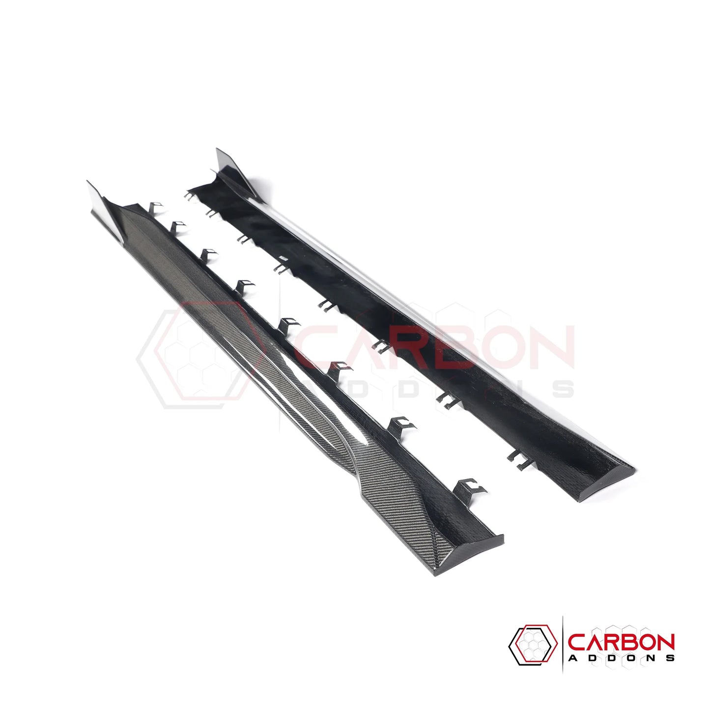 Real Carbon Fiber Side Skirts with Winglets for 2024+ Ford Mustang