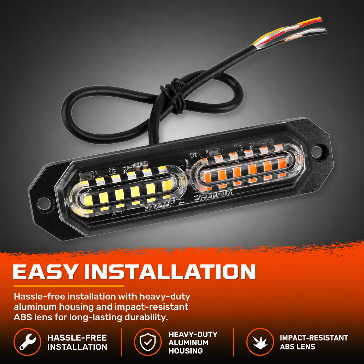 Universal 8-PC Aluminum Surface Mounted 4.5" Emergency High Intensity LED Strobe w/ 17 Patterns