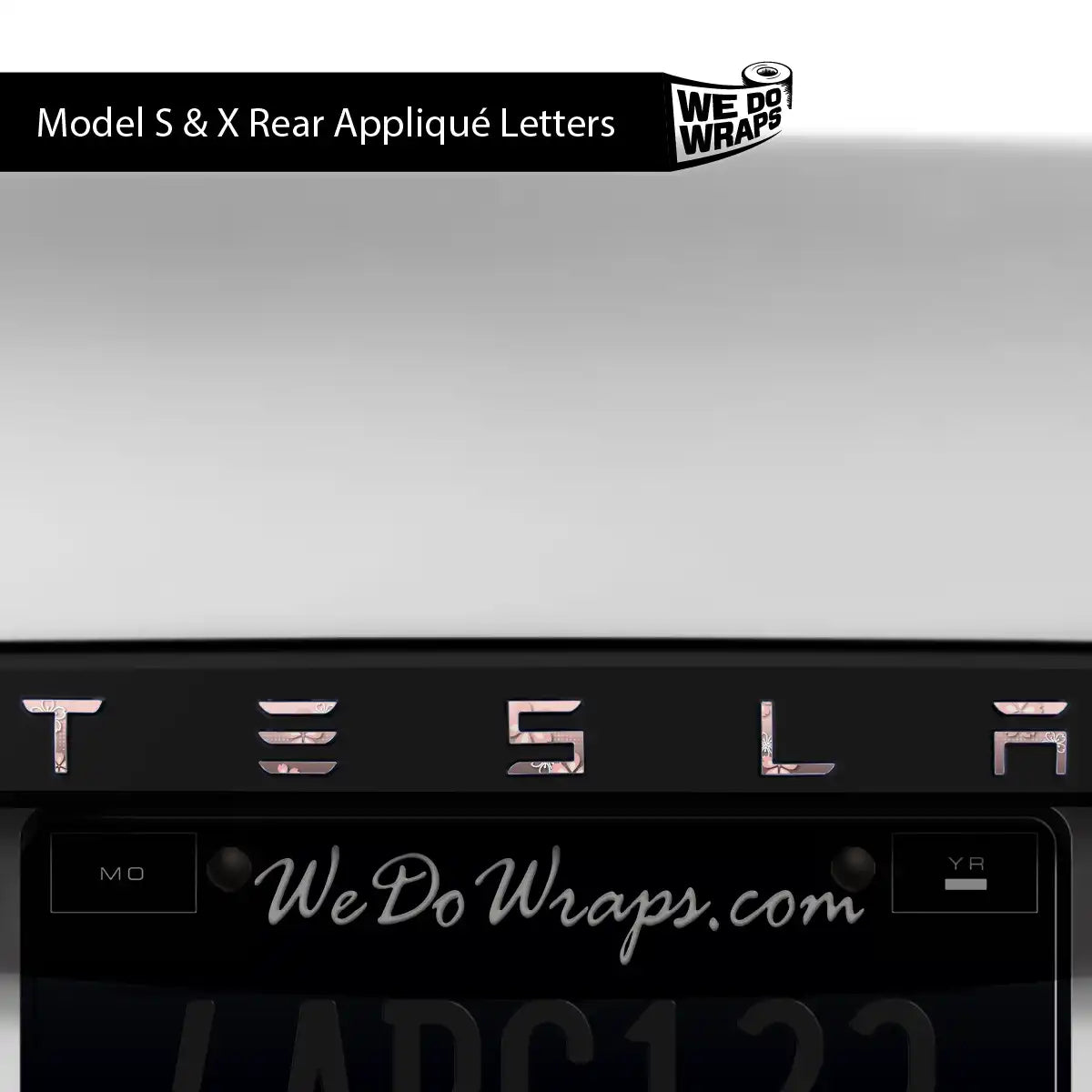 Cherry Blossoms Tesla Emblem Decals (Front + Back) | Model S