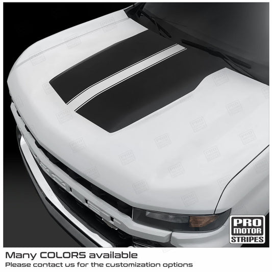 Chevrolet Silverado 2019-2024 Hood and Tailgate Stripes Decals