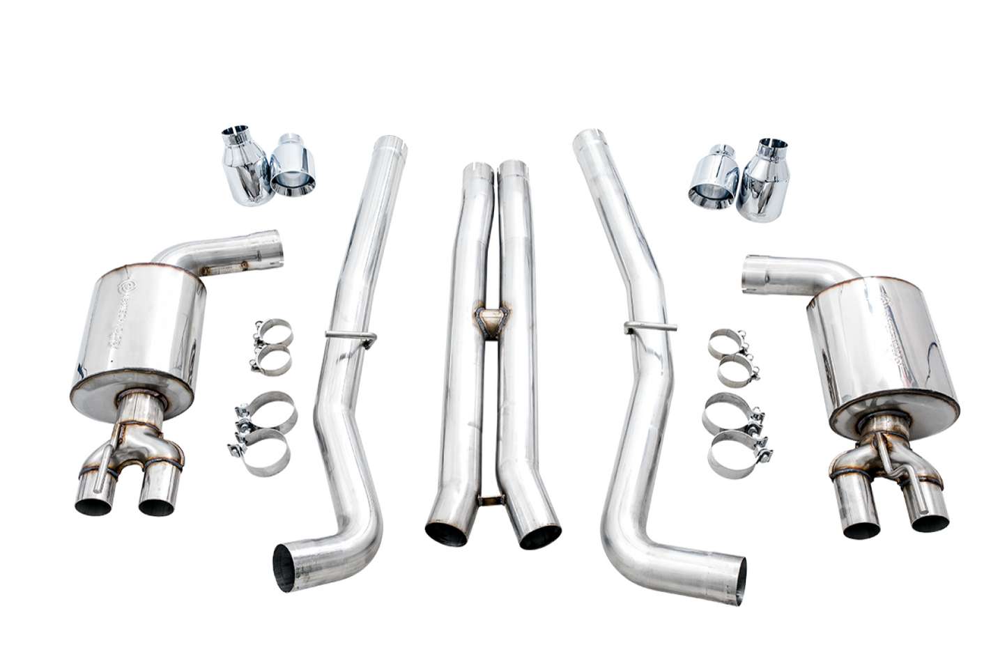AWE Tuning Touring Edition Exhaust for 15 Challenger 5.7 - Non-Resonated - Chrome Silver Quad Tips 3020-42076