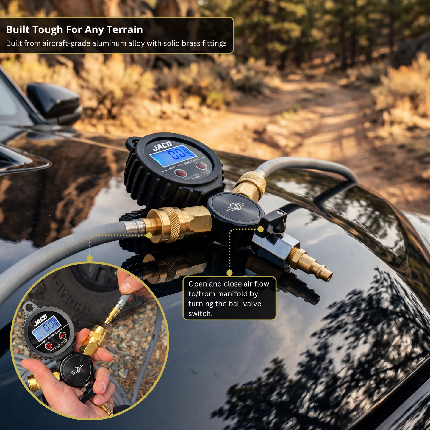 Rapid 4-Tire Inflation/Deflation System with Lightning™ Air Chucks | Multi-Tire Inflator/Deflator 4-Way Hose Kit for Off Road 4x4