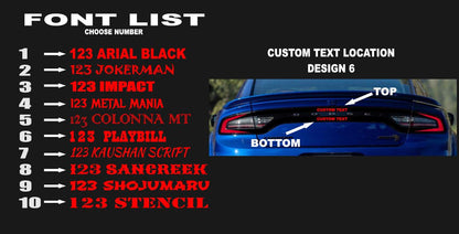 15-23 Dodge Charger Taillight Decal Design 6