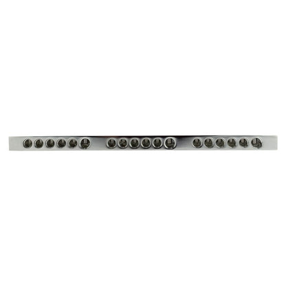 Chrome Plated Distribution Bar Block 3x 1/0-GA and 15 x 2/0-GA Direct Bolt Down Type 19" Long