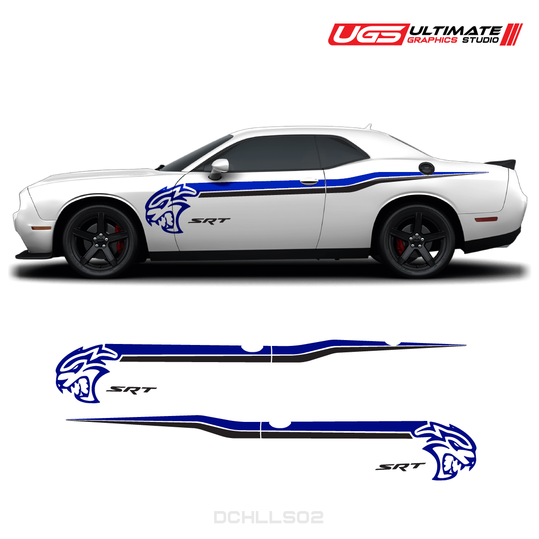 Dodge Challenger Hellcat SRT Side Graphics 2 Colors