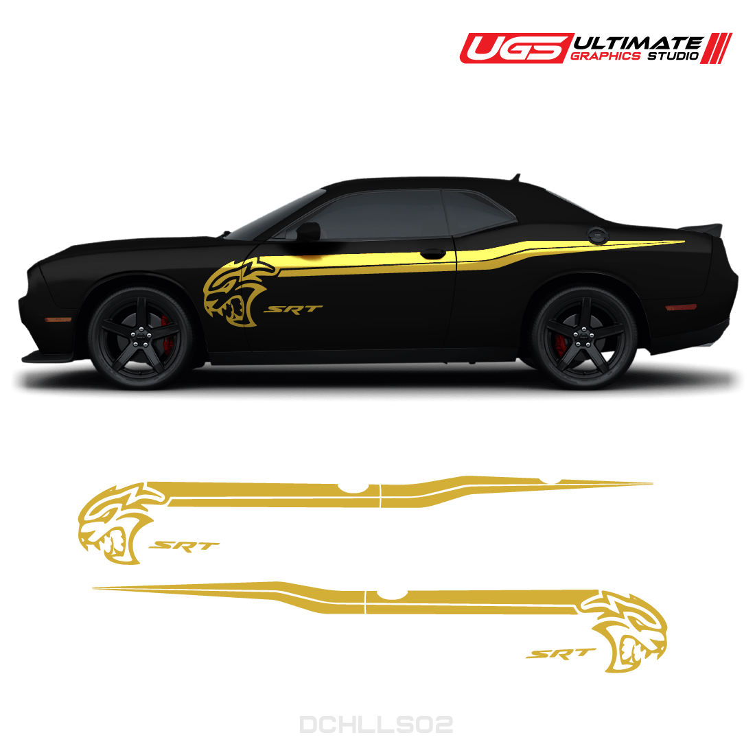 Dodge Challenger Hellcat SRT Side Graphics 2 Colors