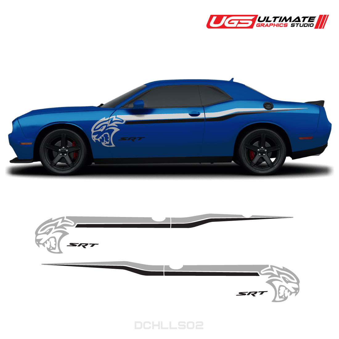 Dodge Challenger Hellcat SRT Side Graphics 2 Colors