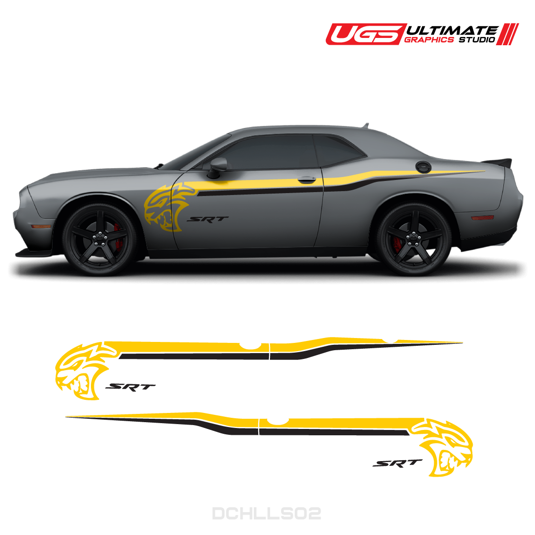 Dodge Challenger Hellcat SRT Side Graphics 2 Colors
