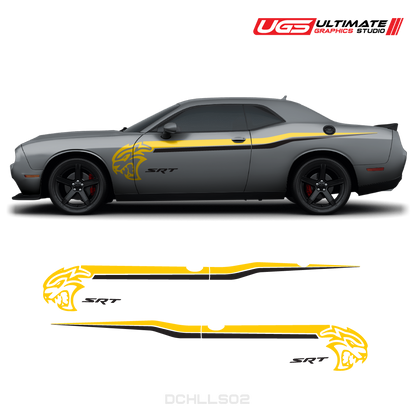 Dodge Challenger Hellcat SRT Side Graphics 2 Colors