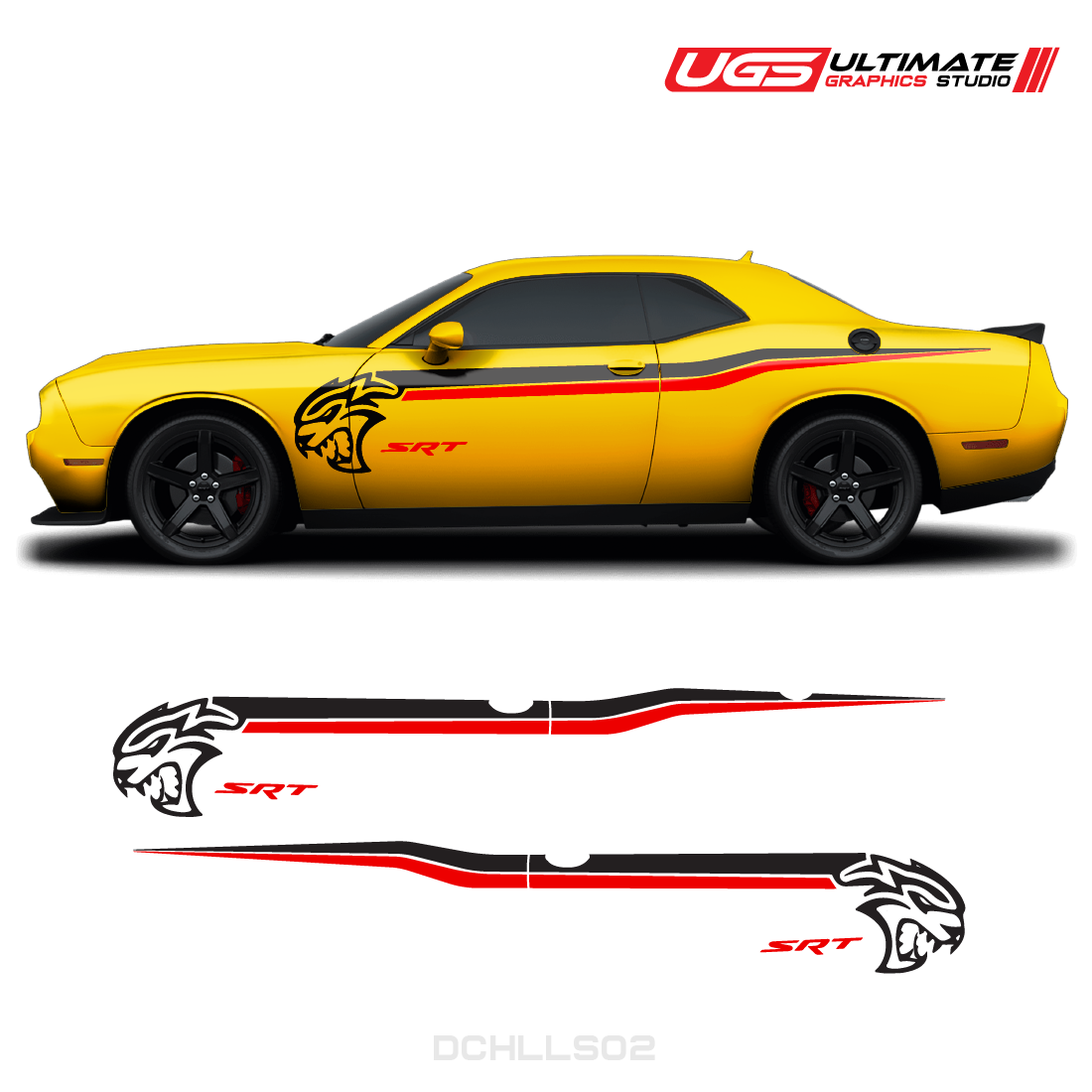 Dodge Challenger Hellcat SRT Side Graphics 2 Colors