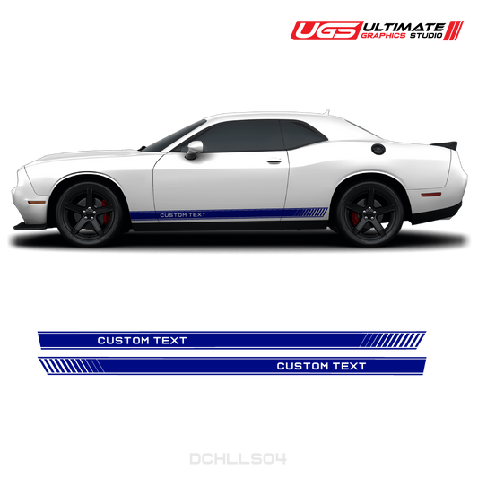 Dodge Challenger Side Skirt Graphics Custom Text