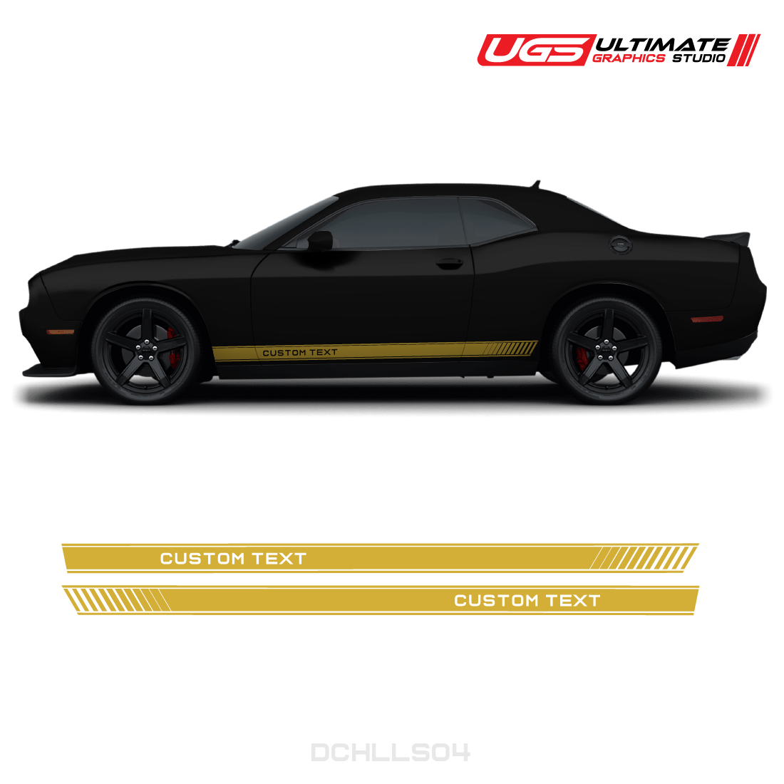 Dodge Challenger Side Skirt Graphics Custom Text