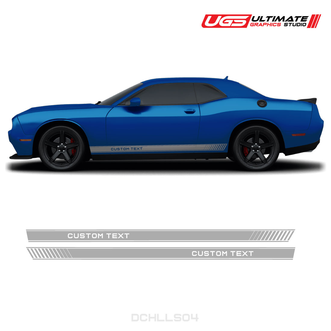Dodge Challenger Side Skirt Graphics Custom Text