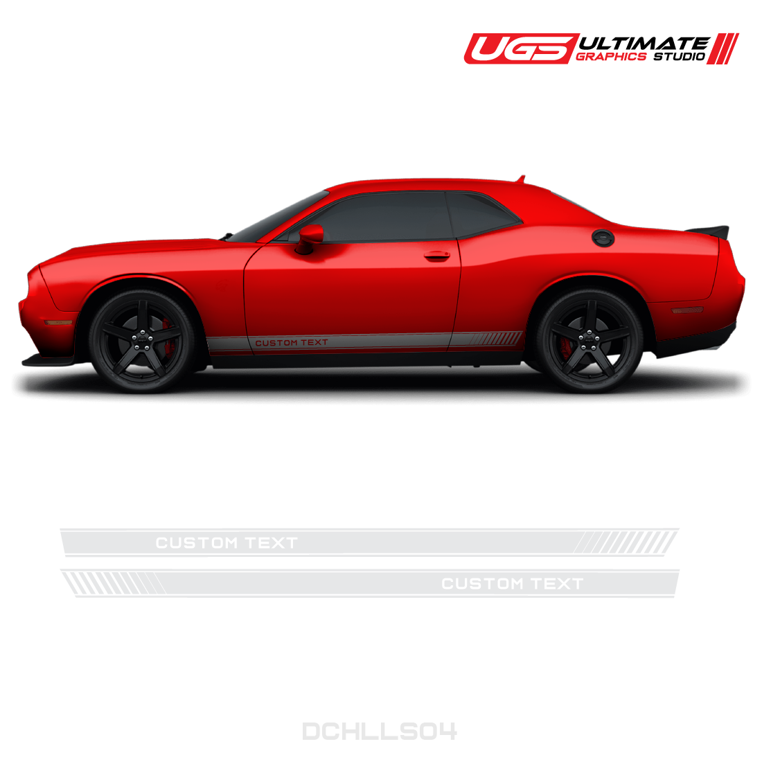 Dodge Challenger Side Skirt Graphics Custom Text