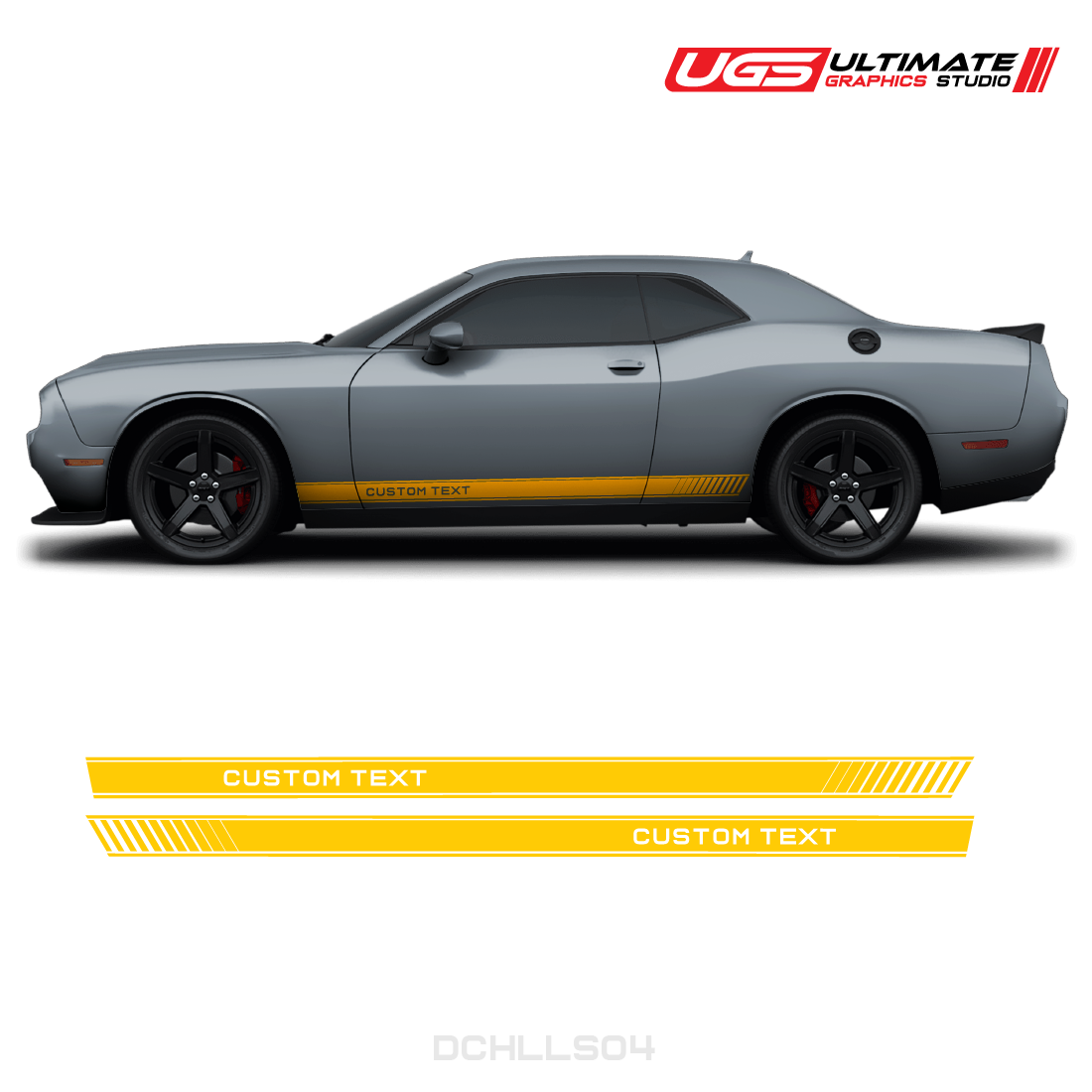 Dodge Challenger Side Skirt Graphics Custom Text