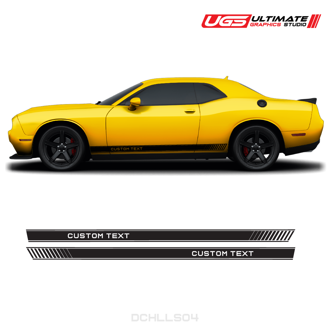 Dodge Challenger Side Skirt Graphics Custom Text