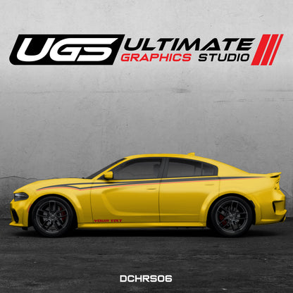 Dodge Charger Side Graphics 2 Color Custom Text