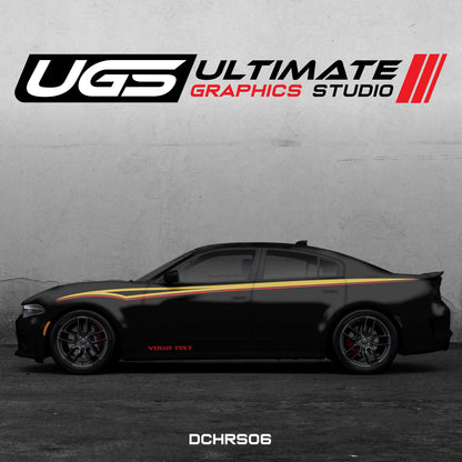 Dodge Charger Side Graphics 2 Color Custom Text