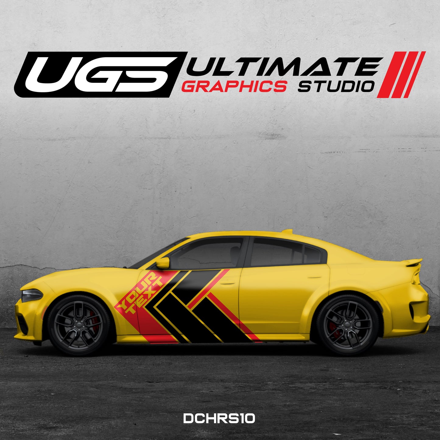 Dodge Charger Side Graphics 2 Color Custom Text