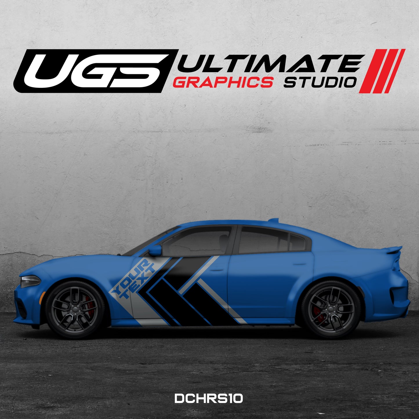 Dodge Charger Side Graphics 2 Color Custom Text