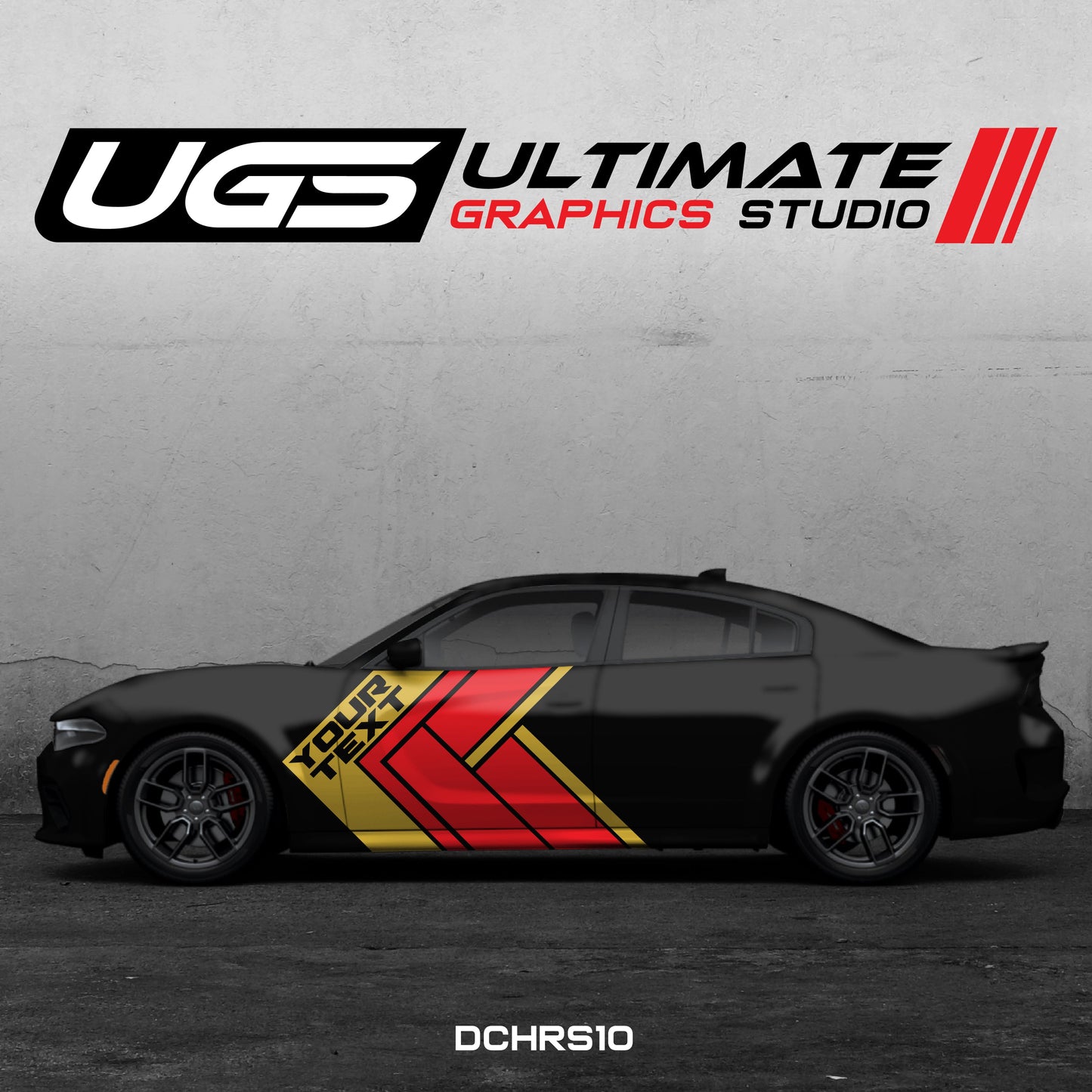 Dodge Charger Side Graphics 2 Color Custom Text