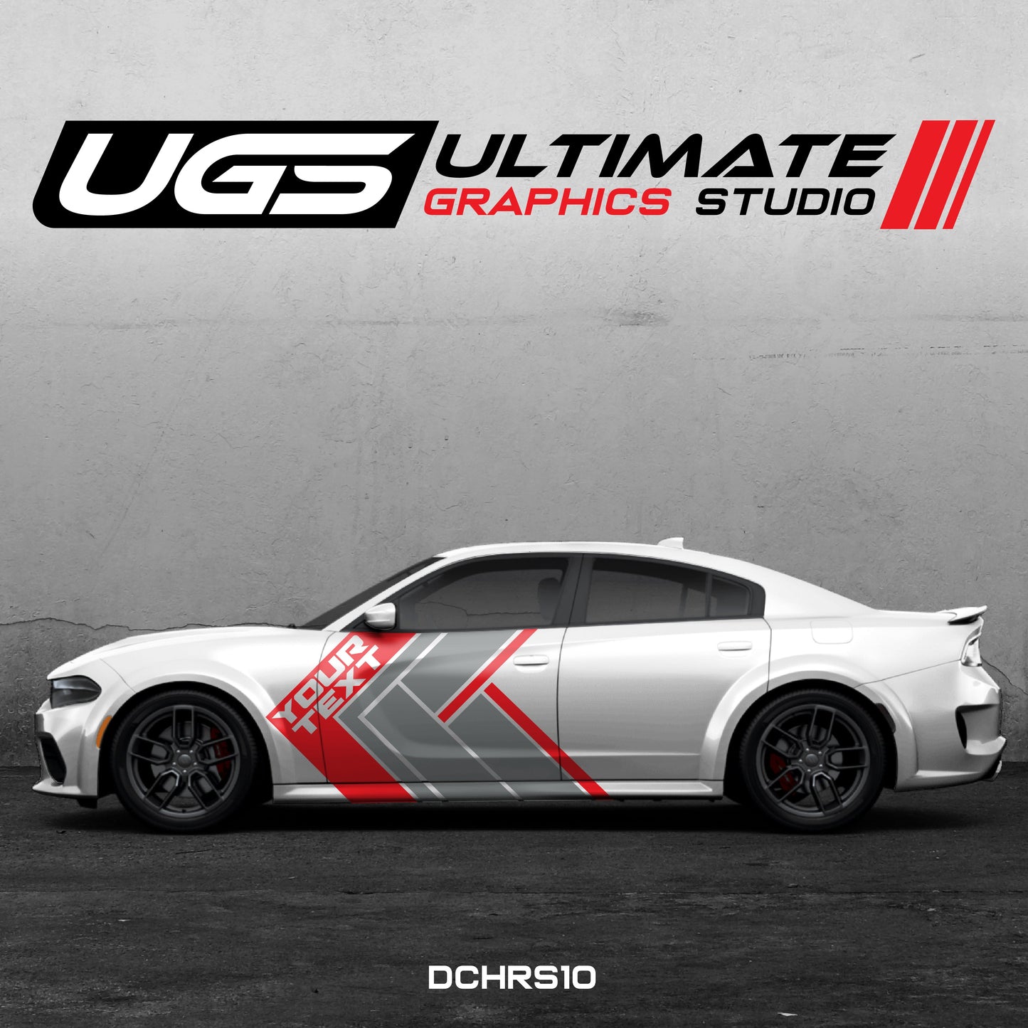 Dodge Charger Side Graphics 2 Color Custom Text