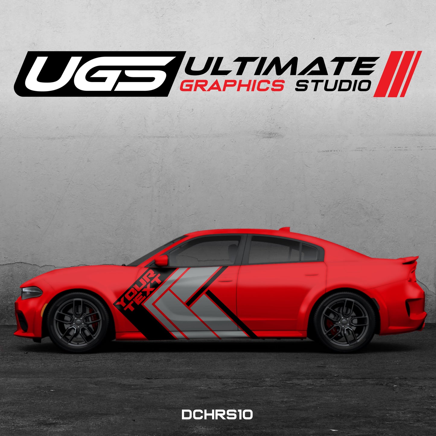 Dodge Charger Side Graphics 2 Color Custom Text