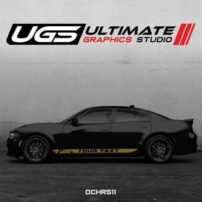 Dodge Charger Skirt Graphics 1 Color Custom Text