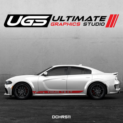 Dodge Charger Skirt Graphics 1 Color Custom Text