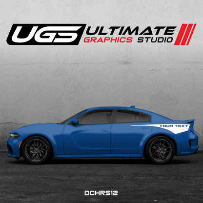 Dodge Charger Side Graphics 1 Color Custom Text