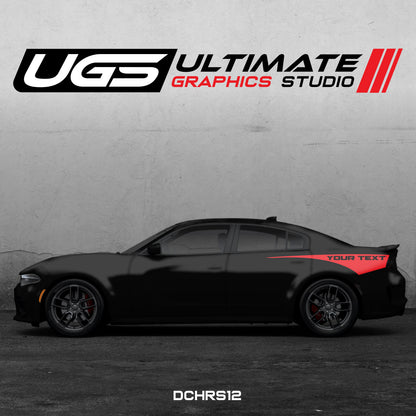Dodge Charger Side Graphics 1 Color Custom Text
