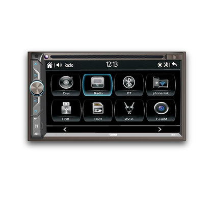 6.9" Touchscreen Double-DIN Headunit with DVD, Bluetooth, USB and Mirror Link