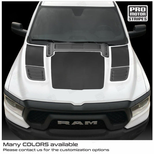 Dodge RAM 1500 Rebel 2019-2024 Hood Accent 3pcs Set Decals