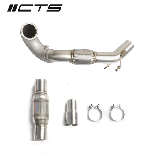CTS Turbo MQB FWD Exhaust Downpipe with HIGH FLOW CAT (MK7/MK7.5 Golf, GTI, GLI, A3 FWD) CTS-EXH-DP-0014-CAT