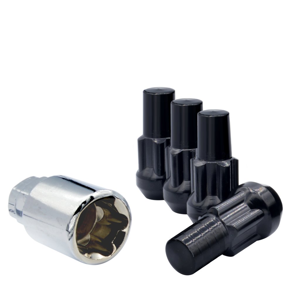14x1.5 Bulge Acorn 1.90" Lock Set Black - Vista Wheel Accessories DPC2014LMB
