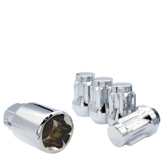 12x1.25 Bulge Acorn 1.38" Lock Set Clam Shell Chrome - Vista Wheel Accessories DPC2125L-C